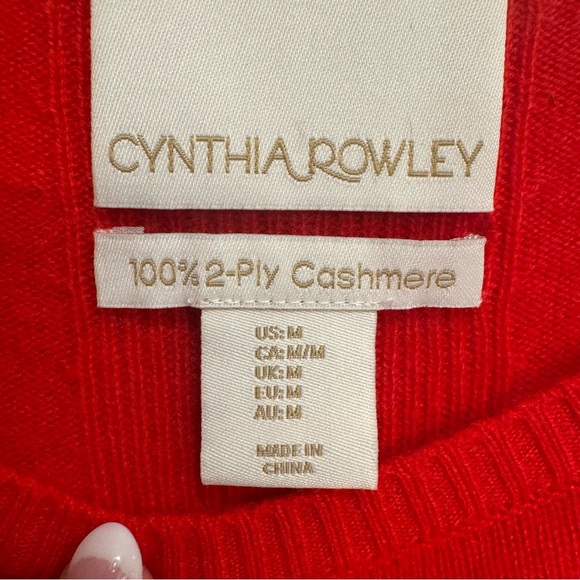 Cynthia Rowley Cashmere Sweater Paprika Medium - Picture 2 of 10